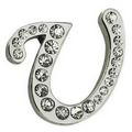 Rhinestone Letter U Pin